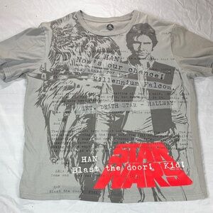 STAR WARS DISNEY HANS SOLO FRONT PRINT GRAY T SHIRT